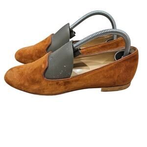 Lafayette 148 Siena Suede Loafers Brown‎ Womens size 36 size 6 Driving Shoe